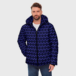 Куртка зимняя мужская Паттерн изнаночная вязка, цвет: 3D-светло-серый — фото 2