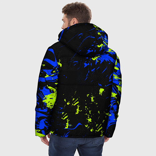 Мужская зимняя куртка Абстрактный узор с концепцией / 3D-Черный – фото 4