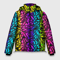 Куртка зимняя мужская Абстрактный узор с геометрической концепцией, цвет: 3D-светло-серый