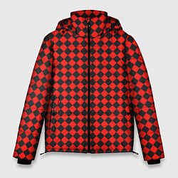 Куртка зимняя мужская Паттерн черных квадратов, цвет: 3D-красный
