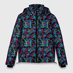 Куртка зимняя мужская Абстрактный орнамент с концепцией, цвет: 3D-черный