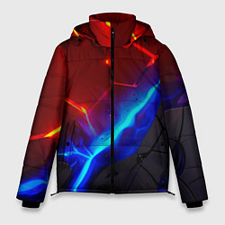 Куртка зимняя мужская Неоновые красные плиты с ярким светом, цвет: 3D-светло-серый