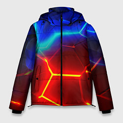 Куртка зимняя мужская Красные плиты с ярким светом, цвет: 3D-красный