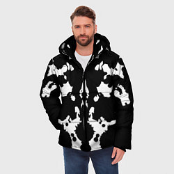 Куртка зимняя мужская Тест Роршаха - нейросеть, цвет: 3D-светло-серый — фото 2