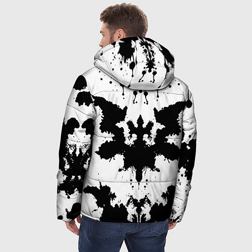 Мужская зимняя куртка Психоделический тест Роршаха / 3D-Черный – фото 4