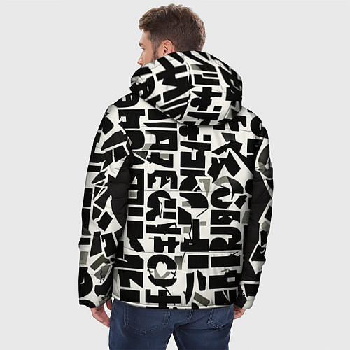 Мужская зимняя куртка Тайные знаки / 3D-Светло-серый – фото 4