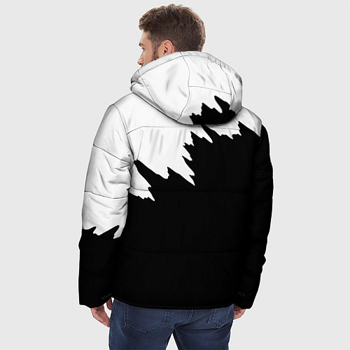 Мужская зимняя куртка Просто краска черно белая / 3D-Черный – фото 4