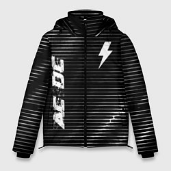 Куртка зимняя мужская AC DC metal rock lines, цвет: 3D-черный