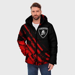 Куртка зимняя мужская Lamborghini sport grunge, цвет: 3D-красный — фото 2