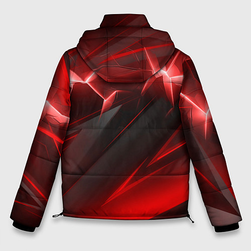 Мужская зимняя куртка Яркая красная объемная абстракция / 3D-Красный – фото 2