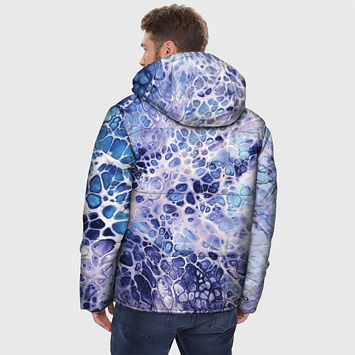 Мужская зимняя куртка Абстракция текстура воды и мрамора / 3D-Черный – фото 4