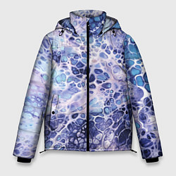 Куртка зимняя мужская Абстракция текстура воды и мрамора, цвет: 3D-черный