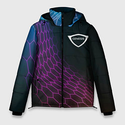 Куртка зимняя мужская Genesis neon hexagon, цвет: 3D-черный