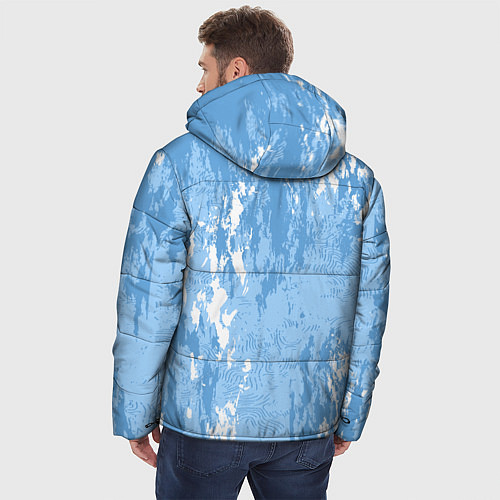 Мужская зимняя куртка Абстракция волн прибоя / 3D-Черный – фото 4