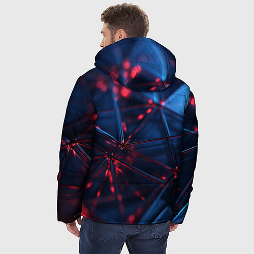 Мужская зимняя куртка Абстрактные треугольные элементы / 3D-Черный – фото 4