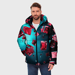 Куртка зимняя мужская Взрыв из камней, цвет: 3D-красный — фото 2