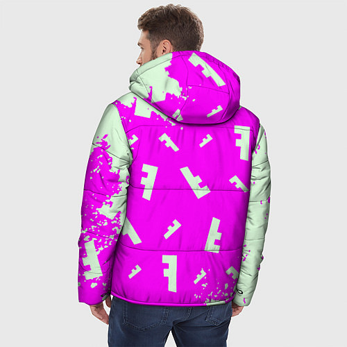 Мужская зимняя куртка Fortnite pattern pink / 3D-Черный – фото 4