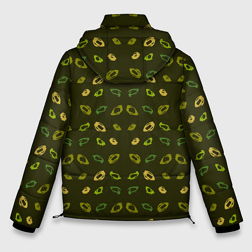 Мужская зимняя куртка Абстрактные зелено - золотые кольца / 3D-Светло-серый – фото 2