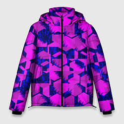 Мужская зимняя куртка Абстракция темно фиолетовый геометрический фон