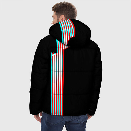 Мужская зимняя куртка Roblox glitch line / 3D-Черный – фото 4