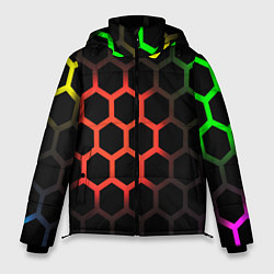 Куртка зимняя мужская Hexagon neon, цвет: 3D-красный