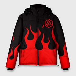 Куртка зимняя мужская Linkin park logo fire, цвет: 3D-черный