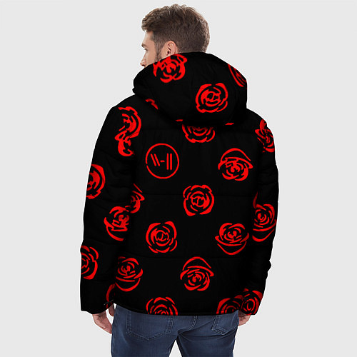 Мужская зимняя куртка Twenty one pilots rose pattern / 3D-Черный – фото 4