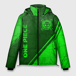 Куртка зимняя мужская One Piece - green gradient вертикально, цвет: 3D-черный