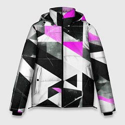 Мужская зимняя куртка Black and pink abstraction on a white background