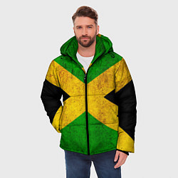 Куртка зимняя мужская Jamaica flag, цвет: 3D-черный — фото 2