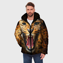 Куртка зимняя мужская Рык леопарда, цвет: 3D-черный — фото 2