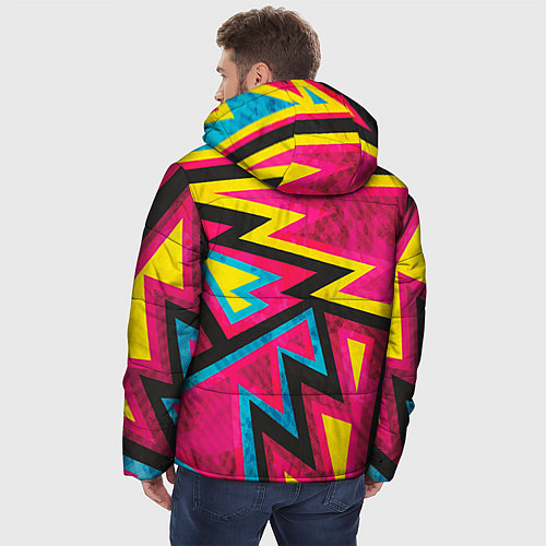 Мужская зимняя куртка Геометрия / 3D-Черный – фото 4
