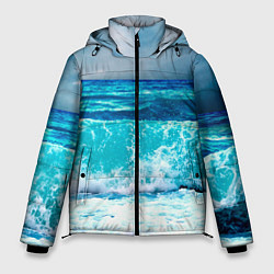 Куртка зимняя мужская Волны, цвет: 3D-черный