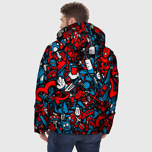 Мужская зимняя куртка Стикербомбинг / 3D-Черный – фото 4