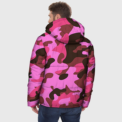 Мужская зимняя куртка Камуфляж: розовый/коричневый / 3D-Черный – фото 4