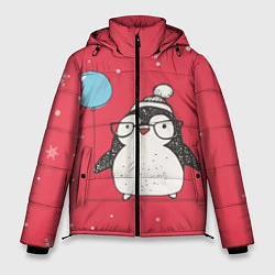 Куртка зимняя мужская Влюбленная пингвинка, цвет: 3D-светло-серый