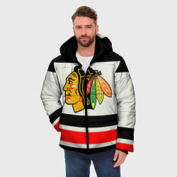 Куртка зимняя мужская Chicago Blackhawks, цвет: 3D-черный — фото 2