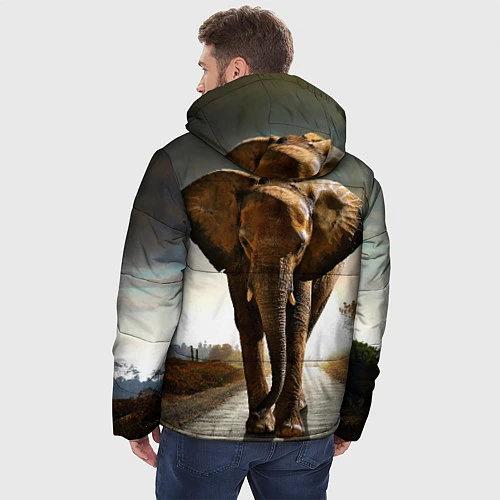 Мужская зимняя куртка Дикий слон / 3D-Черный – фото 4