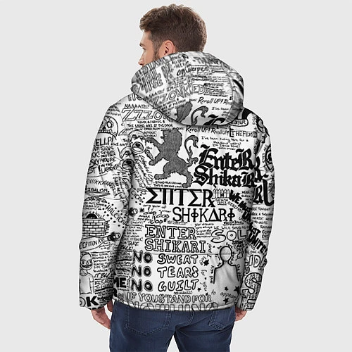 Мужская зимняя куртка Enter Shikari: Words / 3D-Черный – фото 4