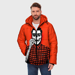 Куртка зимняя мужская Скелет хипстер, цвет: 3D-черный — фото 2