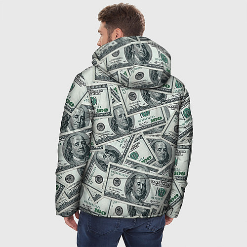 Мужская зимняя куртка Банкноты / 3D-Черный – фото 4