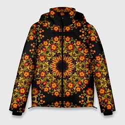 Куртка зимняя мужская Хохлома Роспись, цвет: 3D-черный