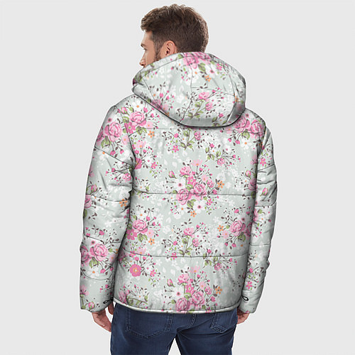 Мужская зимняя куртка Flower pattern / 3D-Черный – фото 4