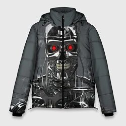 Куртка зимняя мужская Скелет Терминатора, цвет: 3D-красный