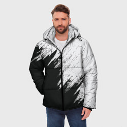 Куртка зимняя мужская Черно-белый разрыв, цвет: 3D-черный — фото 2