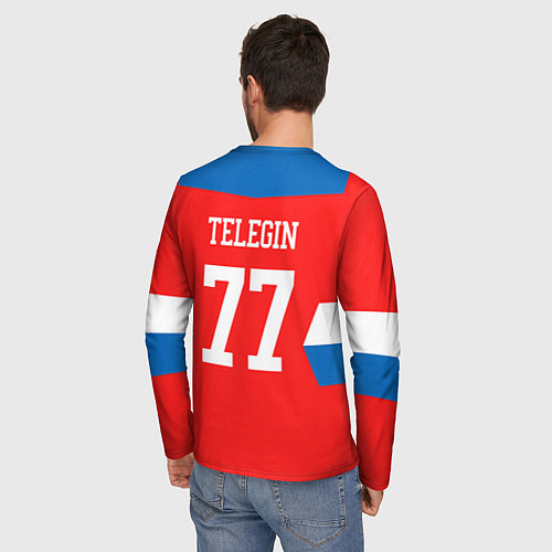 Мужской лонгслив Сборная РФ: #77 TELEGIN / 3D-принт – фото 4