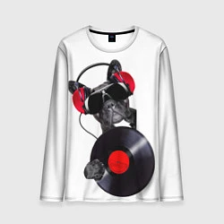 Лонгслив мужской DJ бульдог, цвет: 3D-принт