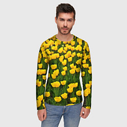 Лонгслив мужской Жёлтые тюльпаны, цвет: 3D-принт — фото 2