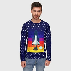 Лонгслив мужской Запуск ракеты, цвет: 3D-принт — фото 2