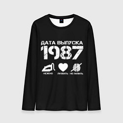 Лонгслив мужской Дата выпуска 1987, цвет: 3D-принт